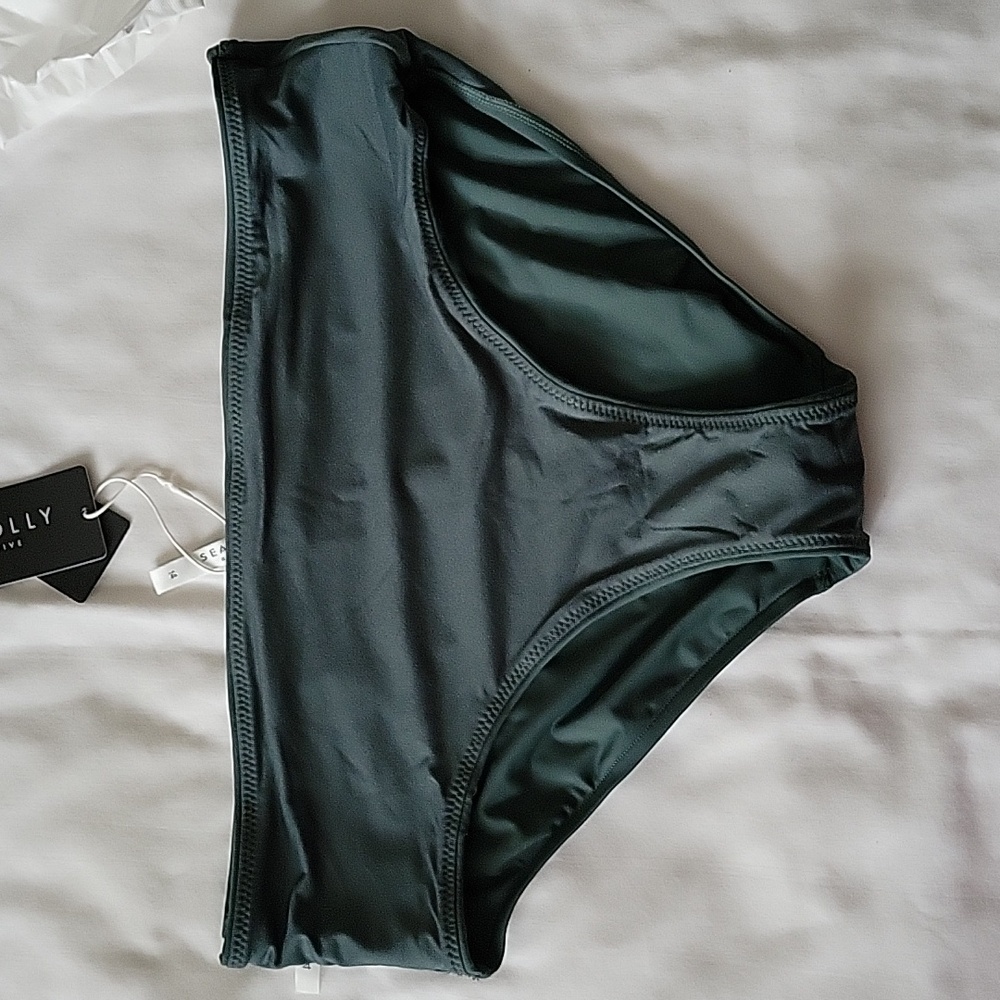 Seafolly Collective Women's Green Wide Side Retro Pant Bottom- Size 10- … - Picture 8 of 11